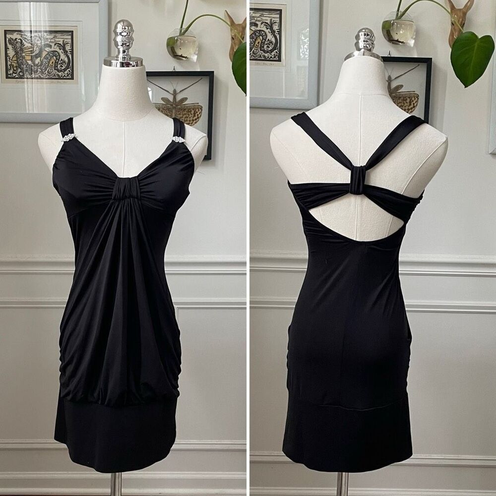 Y2K Taboo Black Bubble Mini Dress Cocktail LBD HoCo S